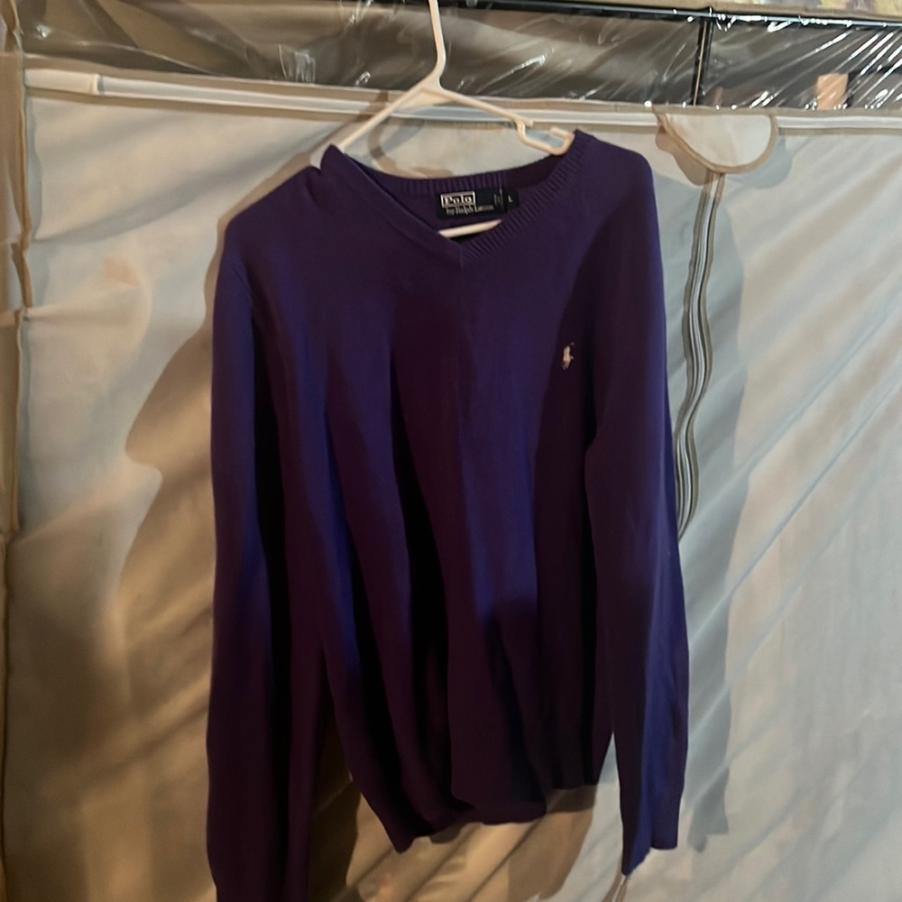 men’s purple large sweater
